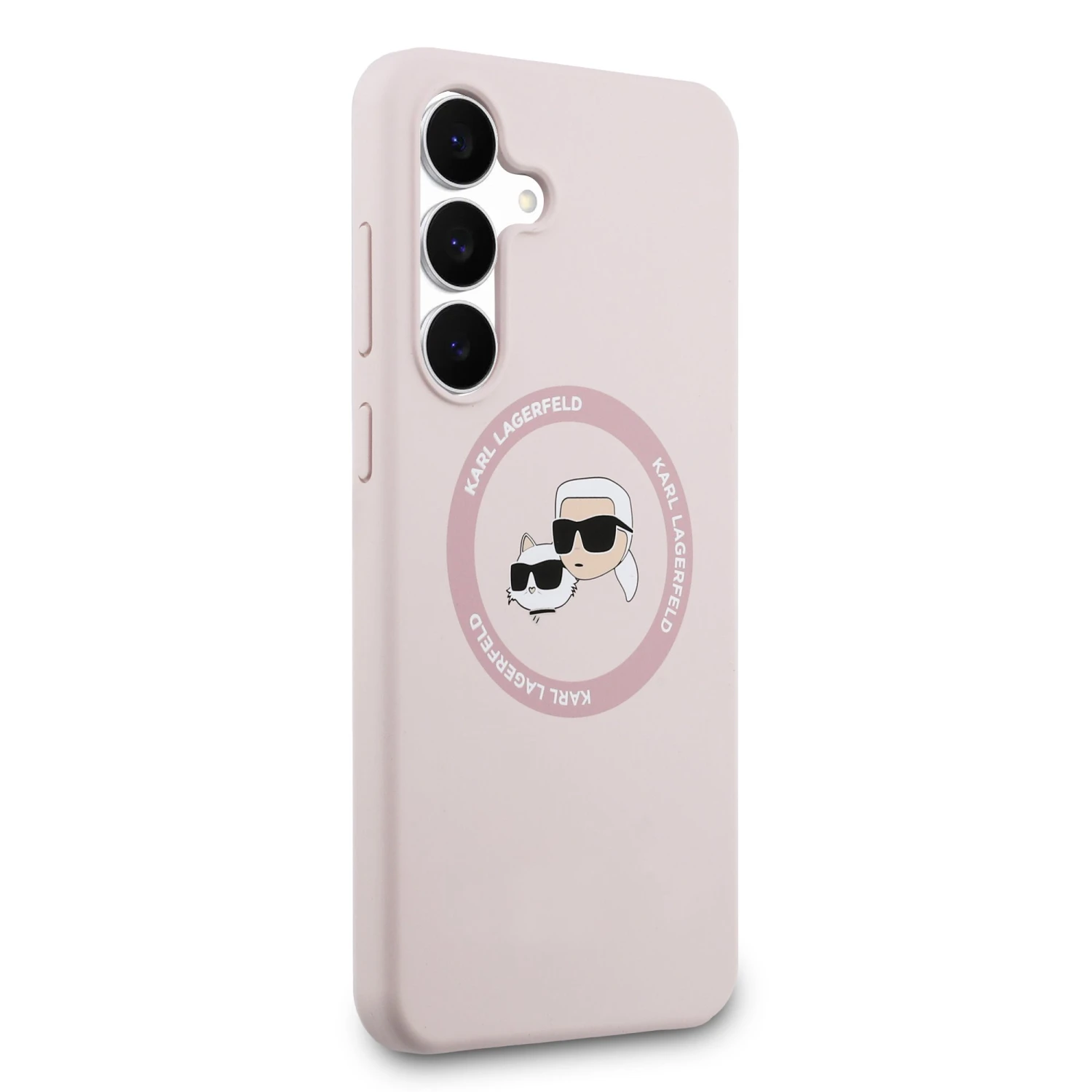 Karl Lagerfeld Liquid Silicone K&CH Heads MagSafe Zadní Kryt pro Samsung Galaxy S25 FE Pink