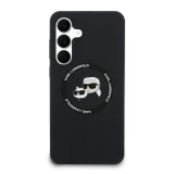 Karl Lagerfeld Liquid Silicone K&CH Heads MagSafe Zadní Kryt pro Samsung Galaxy S25 FE Black