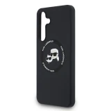 Karl Lagerfeld Liquid Silicone K&CH Heads MagSafe Zadní Kryt pro Samsung Galaxy S25 FE Black