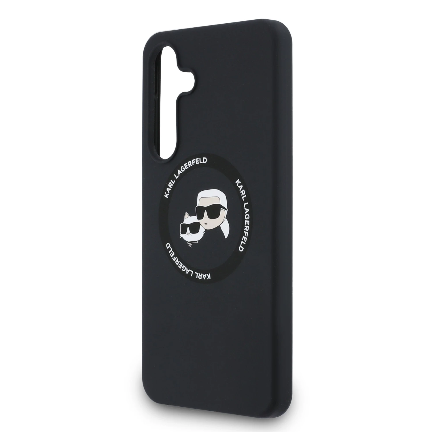 Karl Lagerfeld Liquid Silicone K&CH Heads MagSafe Zadní Kryt pro Samsung Galaxy S25 FE Black