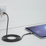 Kabel 3mk Hyper Cable N-SERIES C to Micro 1m QC 3.0 5V/2A 10W, černá