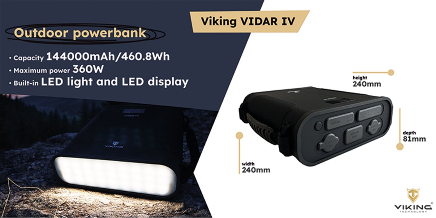 Outdoorová powerbanka Viking VIDAR IV/144000mAh/MAX 360W/USB-A/USB-C/cigaretová zásuvka/Big Anderson