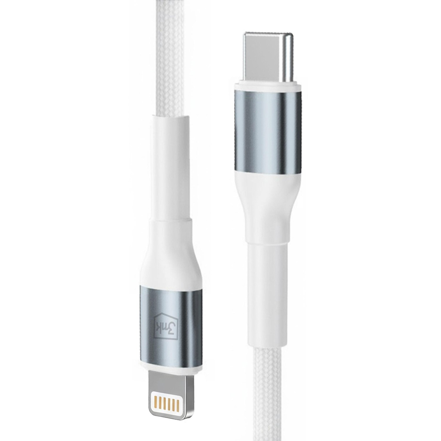Kabel 3mk Hyper Cable N-SERIES USB-C to Lightning 3m PD 3.0 9V/3A 27W, bílá