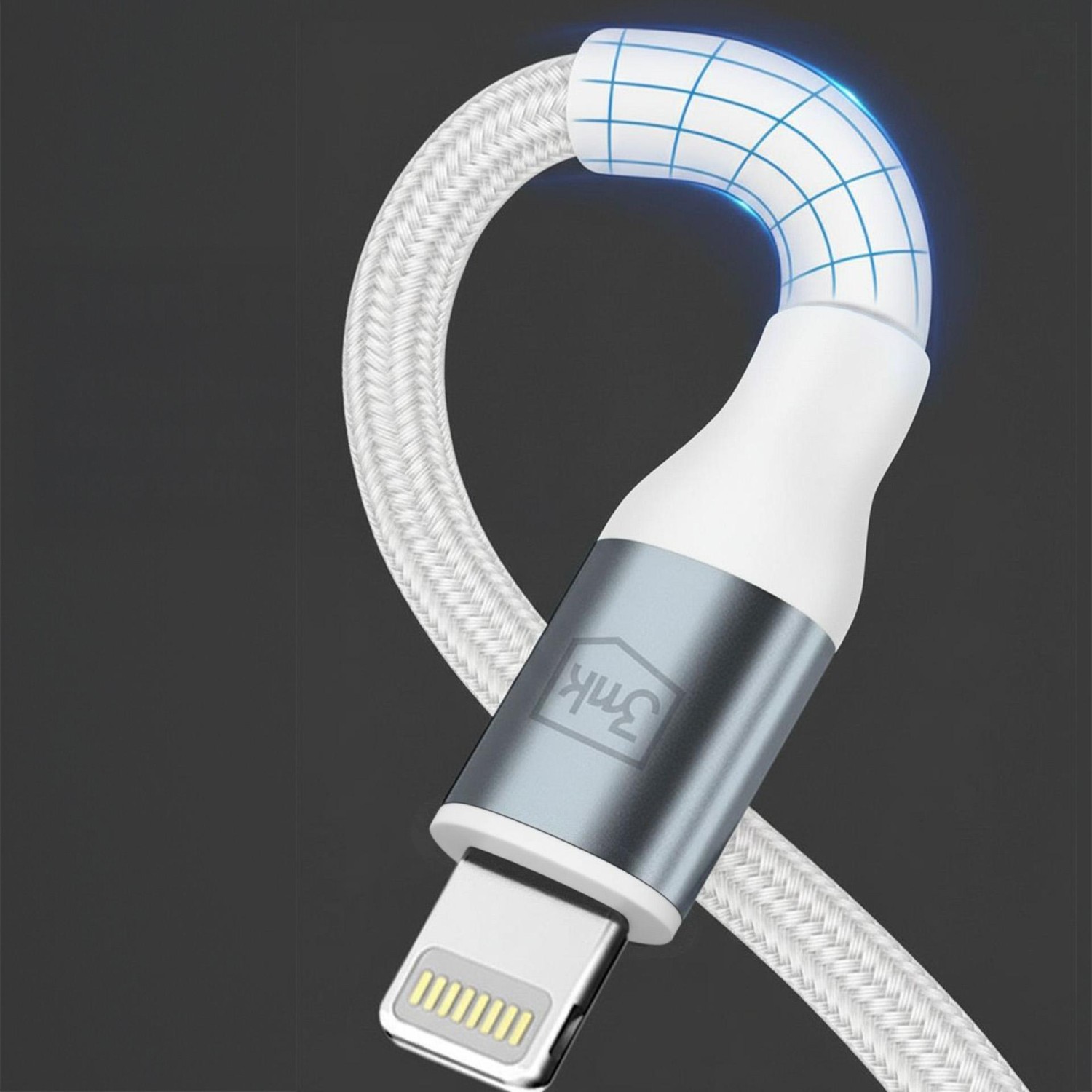 Kabel 3mk Hyper Cable N-SERIES USB-C to Lightning 3m PD 3.0 9V/3A 27W, bílá