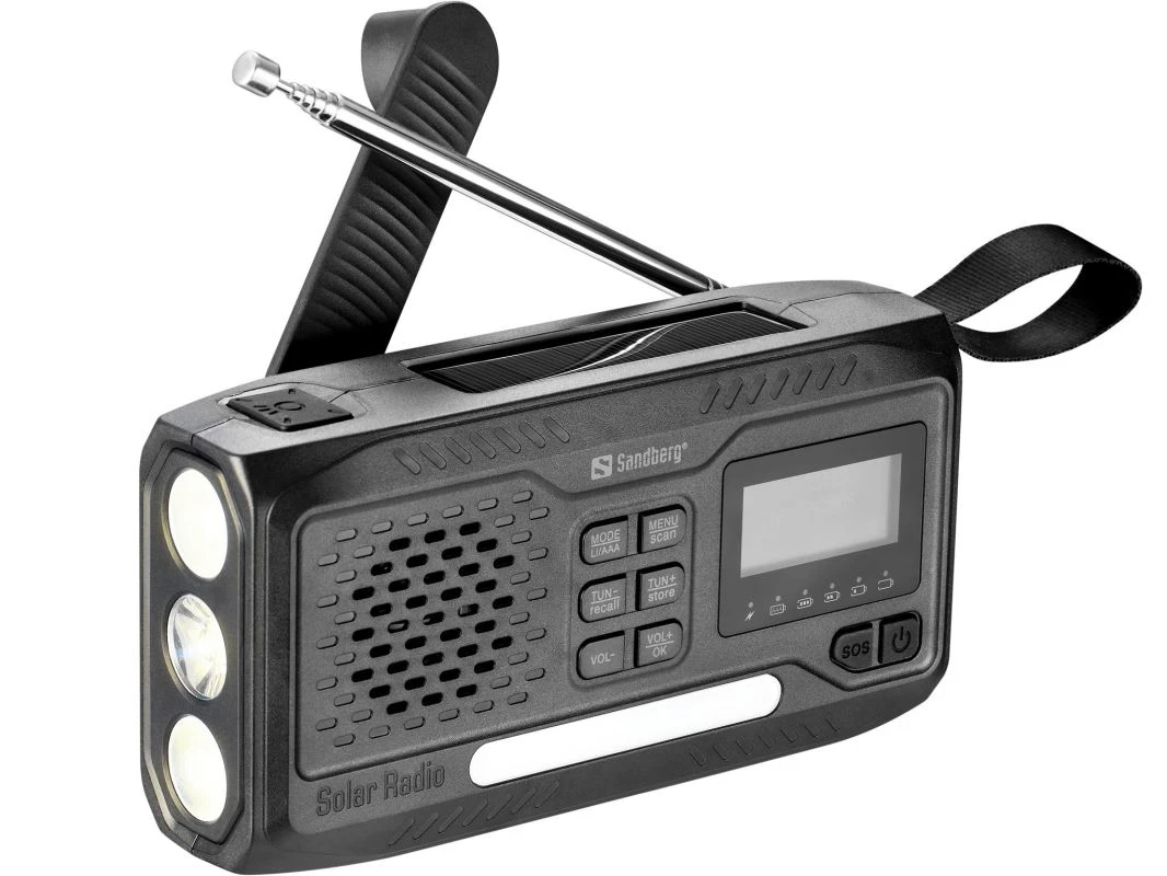Multifunkční outdoorové rádio Sandberg Survivor All-in-1 DAB Radio 4500 mAh, černá