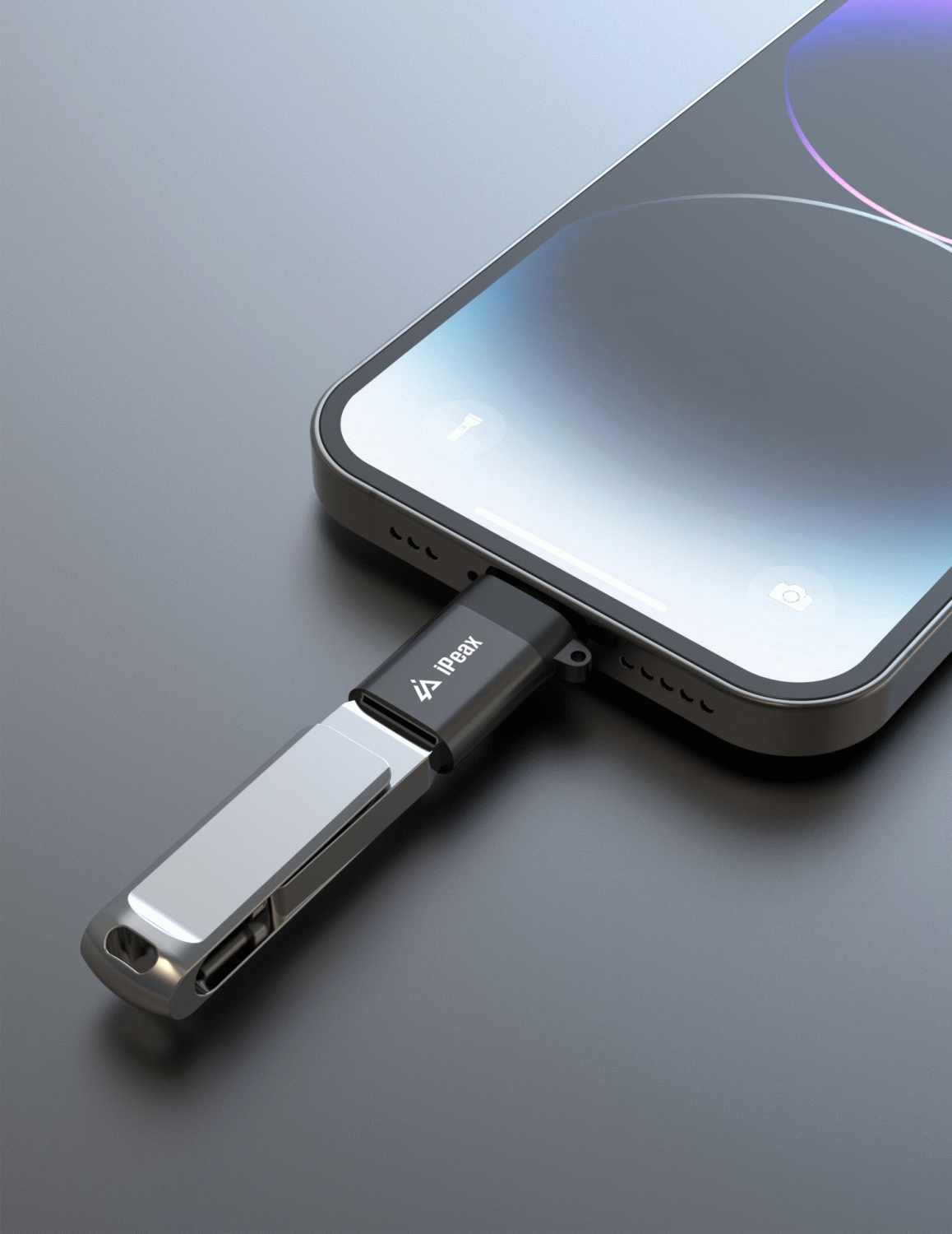 Adaptér iPEAX OTG LIGHTNING / USB-A, černá