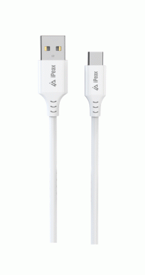 iPEAX TPU KABEL USB-A / USB-C 1M, USB 2.0 BÍLÝ