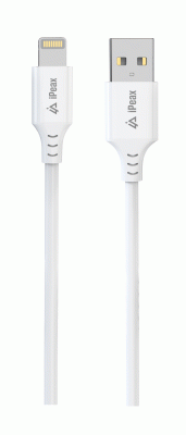 Kabel iPEAX TPU USB-A / LIGHTNING 1M, USB 2.0, bílá