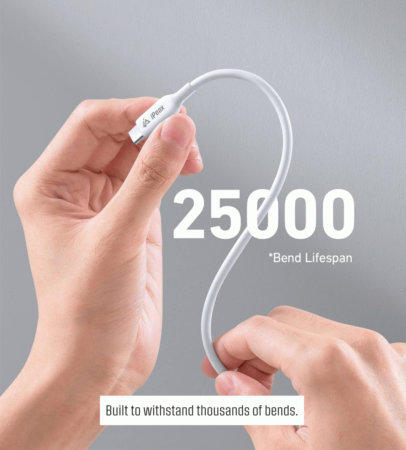 Kabel iPEAX TPU USB-A / LIGHTNING 1M, USB 2.0, bílá