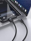 Textilní kabel iPEAX USB-C / USB-C 1,5M, USB 2.0, černá