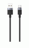 Textilní kabel iPEAX USB-A / USB-C 1M, USB 2.0, černá