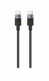 Textilní kabel iPEAX USB-C / USB-C 1M, USB 2.0, černá
