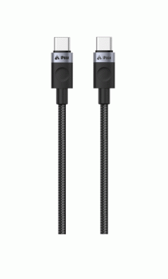 Textilní kabel iPEAX USB-C / USB-C 1M, USB 2.0, černá