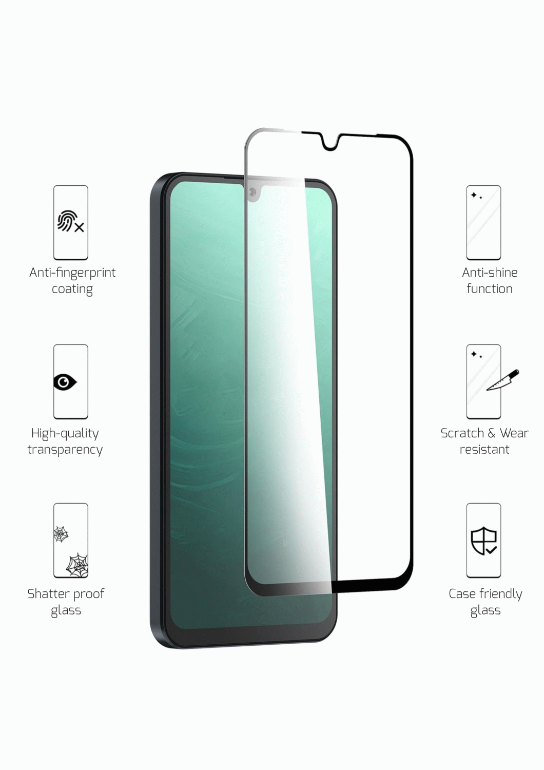 Tvrzené sklo SWISSTEN FULL GLUE, COLOR FRAME, CASE FRIENDLY PRO XIAOMI 17T PRO 5G, černá