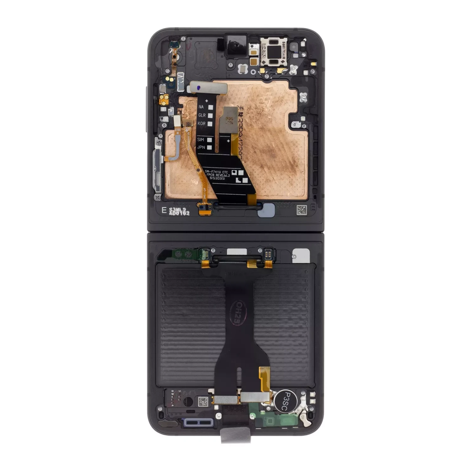 LCD display + dotyková deska + přední kryt pro Samsung Galaxy Z Flip6 5G , black (Service Pack)