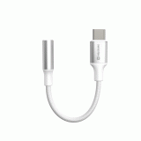 AUDIO ADAPTÉR SWISSTEN TEXTILE USB-C / 3,5mm AUX 0,15 M, BÍLÁ