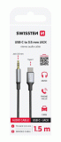 AUDIO ADAPTÉR SWISSTEN TEXTILE USB-C / 3,5 mm JACK, 1,5M, ČERNÁ