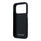 Mercedes PU Leather Semi Wrap MagSafe Zadní Kryt pro iPhone 17 Pro Max Black