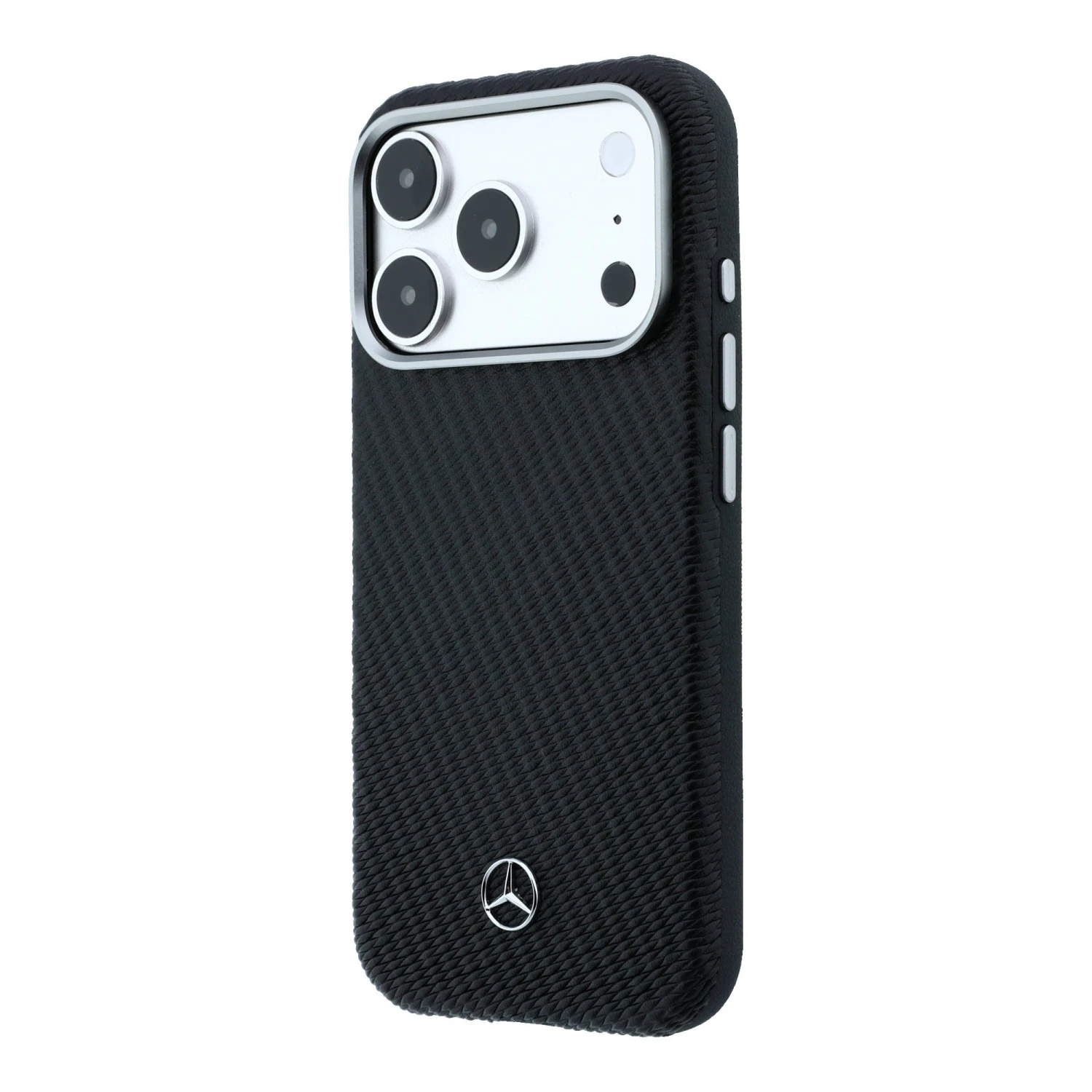 Mercedes PU Leather Semi Wrap MagSafe Zadní Kryt pro iPhone 17 Pro Max Black