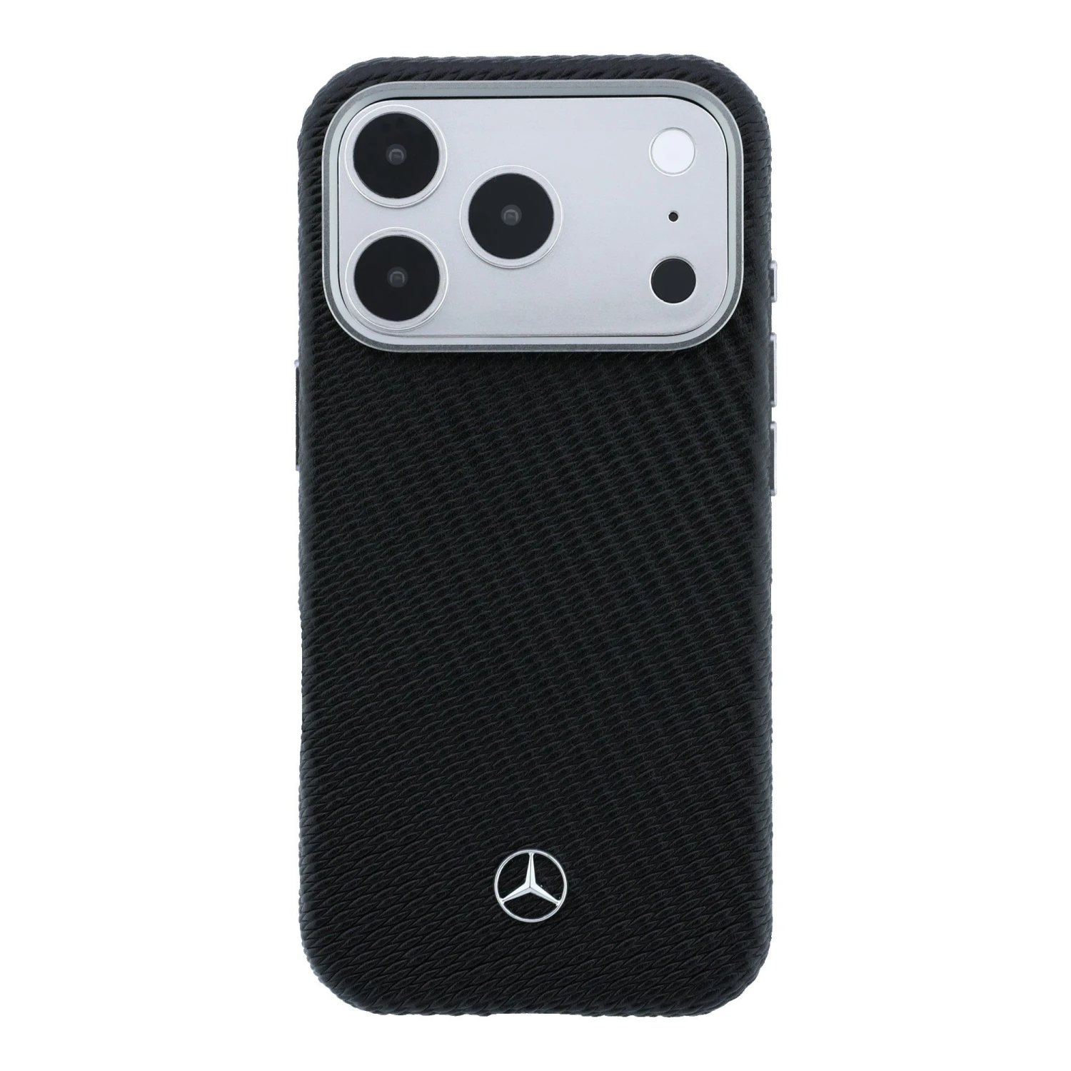 Mercedes PU Leather Semi Wrap MagSafe Zadní Kryt pro iPhone 17 Pro Max Black