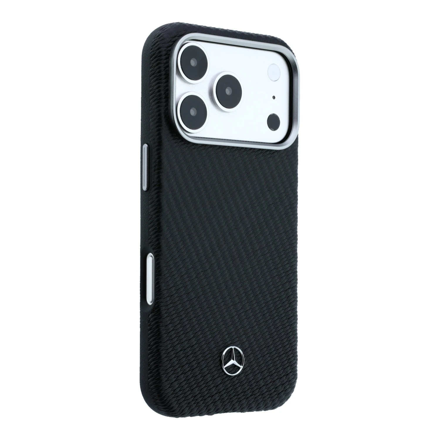 Mercedes PU Leather Semi Wrap MagSafe Zadní Kryt pro iPhone 17 Pro Max Black