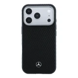 Mercedes PU Leather Semi Wrap MagSafe Zadní Kryt pro iPhone 17 Pro Black