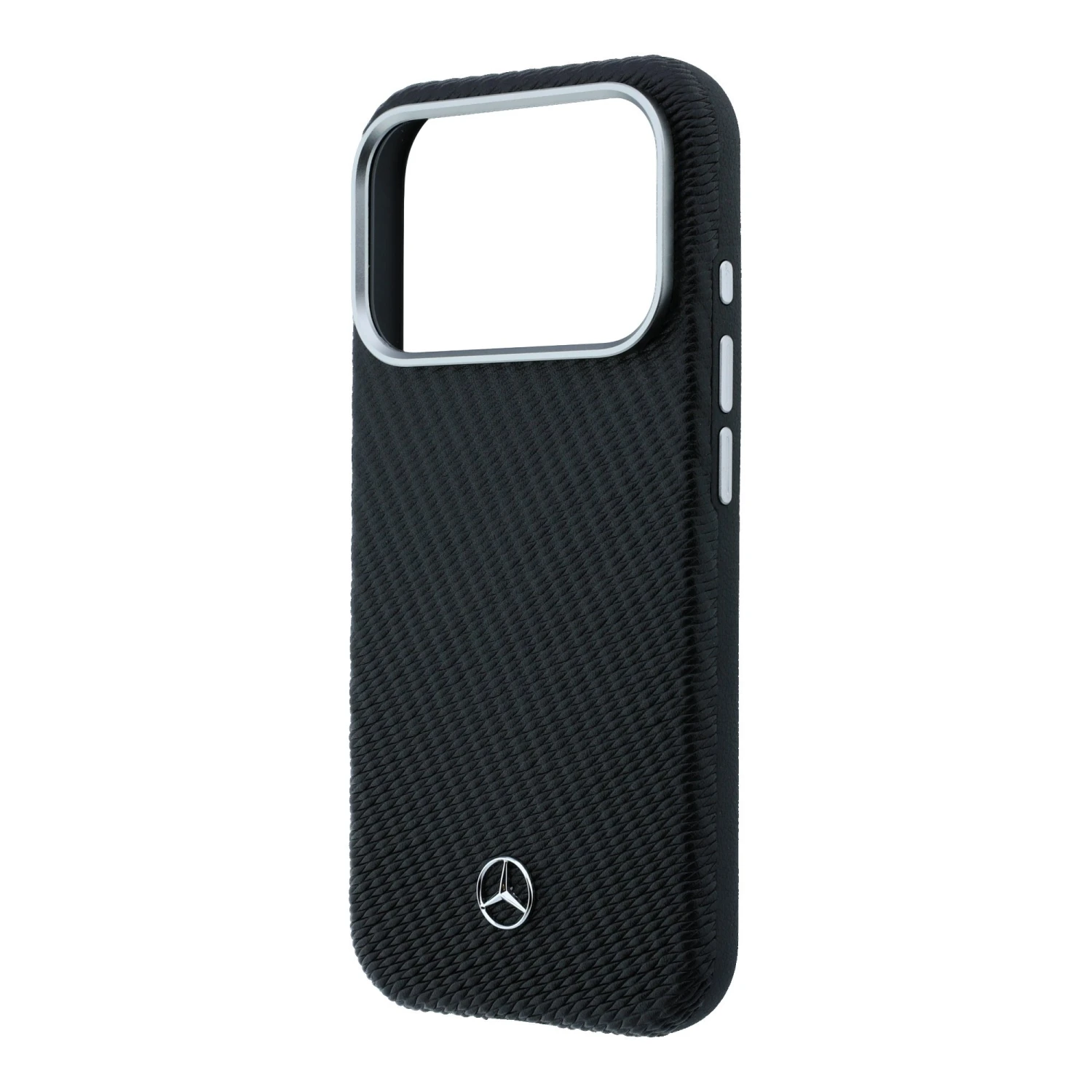 Mercedes PU Leather Semi Wrap MagSafe Zadní Kryt pro iPhone 17 Pro Black