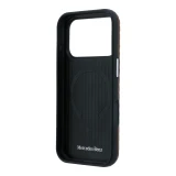 Mercedes PU Leather Semi Wrap MagSafe Zadní Kryt pro iPhone 17 Pro Max Camel