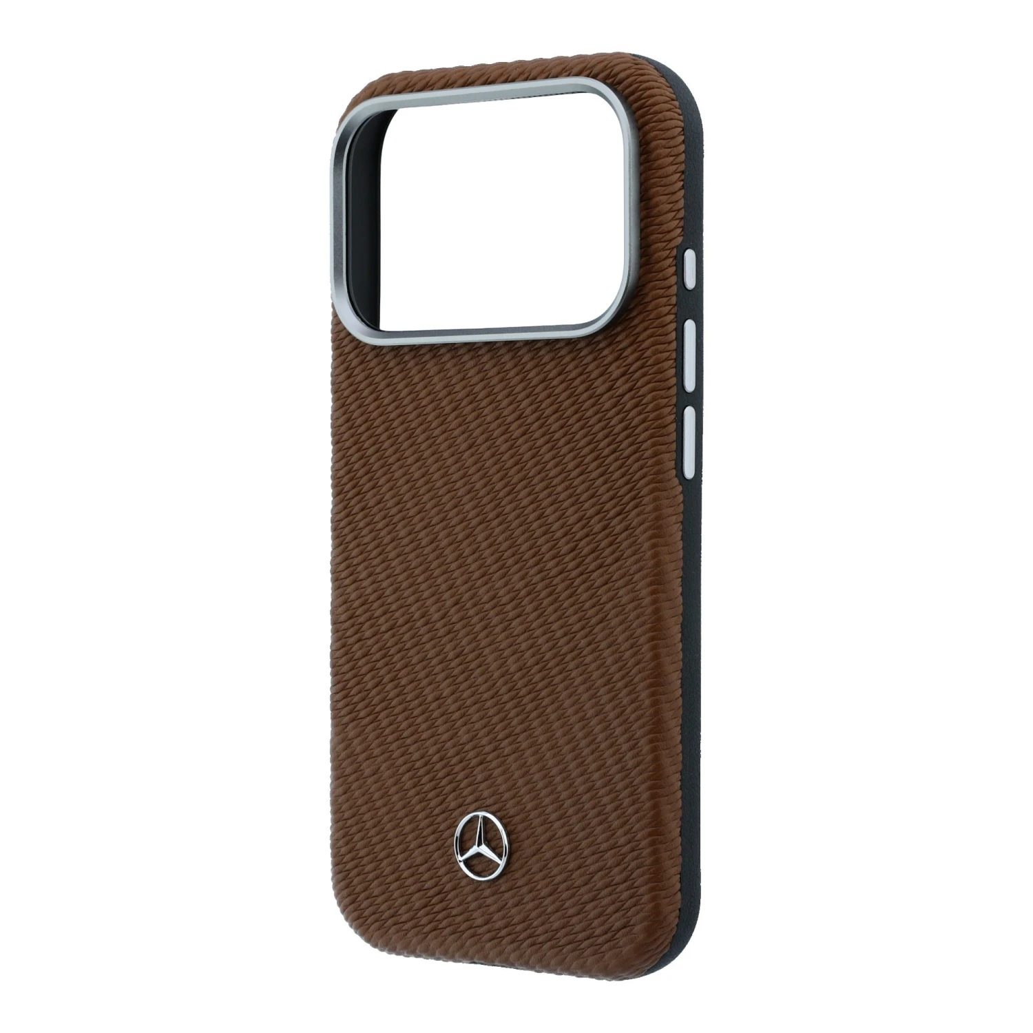 Mercedes PU Leather Semi Wrap MagSafe Zadní Kryt pro iPhone 17 Pro Max Camel