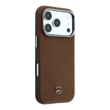 Mercedes PU Leather Semi Wrap MagSafe Zadní Kryt pro iPhone 17 Pro Camel