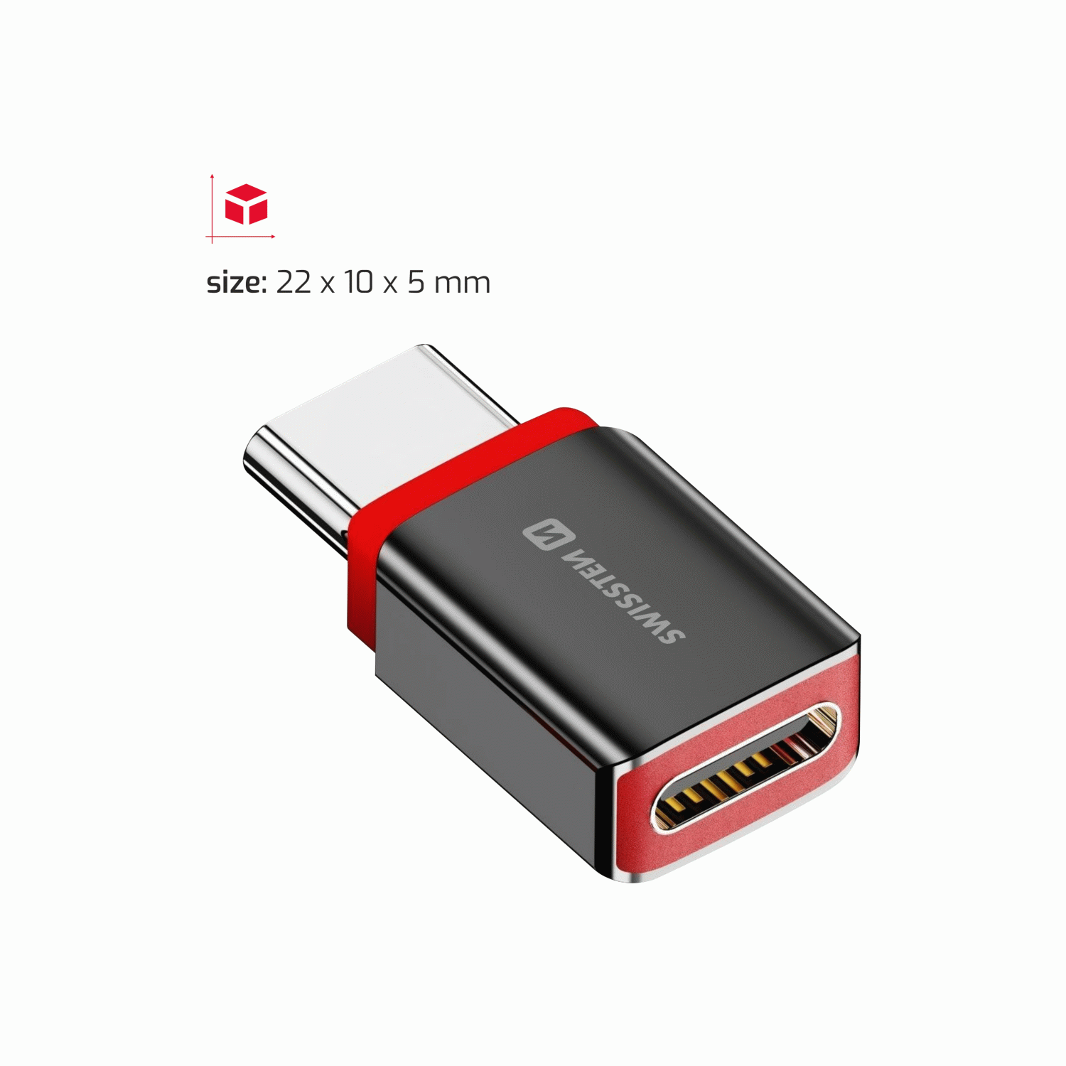NABÍJECÍ ADAPTÉR S BLOKACÍ DAT SWISSTEN DataGUARD USB-C / USB-C, ČERNÁ