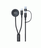 MAGNETICKÝ KABEL SWISSTEN 2v1 PRO SAMSUNG GALAXY WATCH A USB-C, USB-C (USB-A), 1.2 M, ČERNÁ