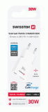 TENKÝ SÍŤOVÝ ADAPTÉR SWISSTEN GaN USB-C + USB-A 30W, BÍLÁ