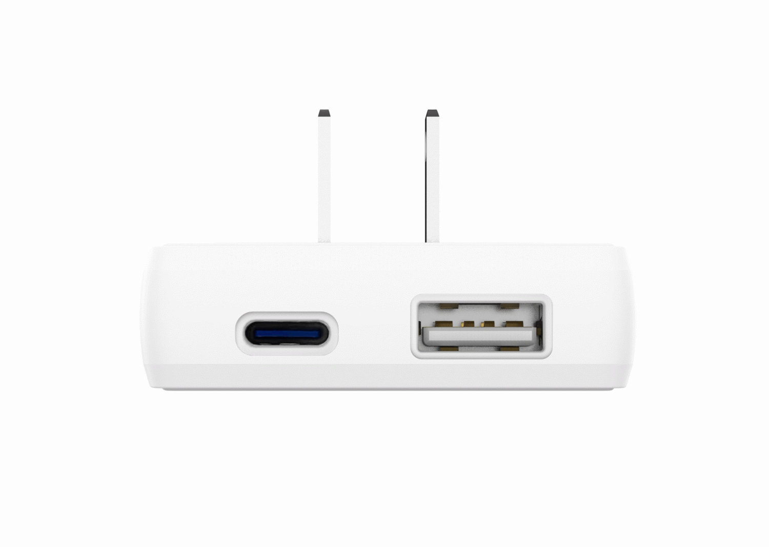 CESTOVNÍ ADAPTÉR SWISSTEN GaN USB-C + USB-A 45W VÝMĚNNÉ VIDLICE (US, EU, UK), BÍLÁ