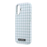 Karl Lagerfeld PU Houndstooth Resin Plate MagSafe Zadní Kryt pro iPhone 17 Blue