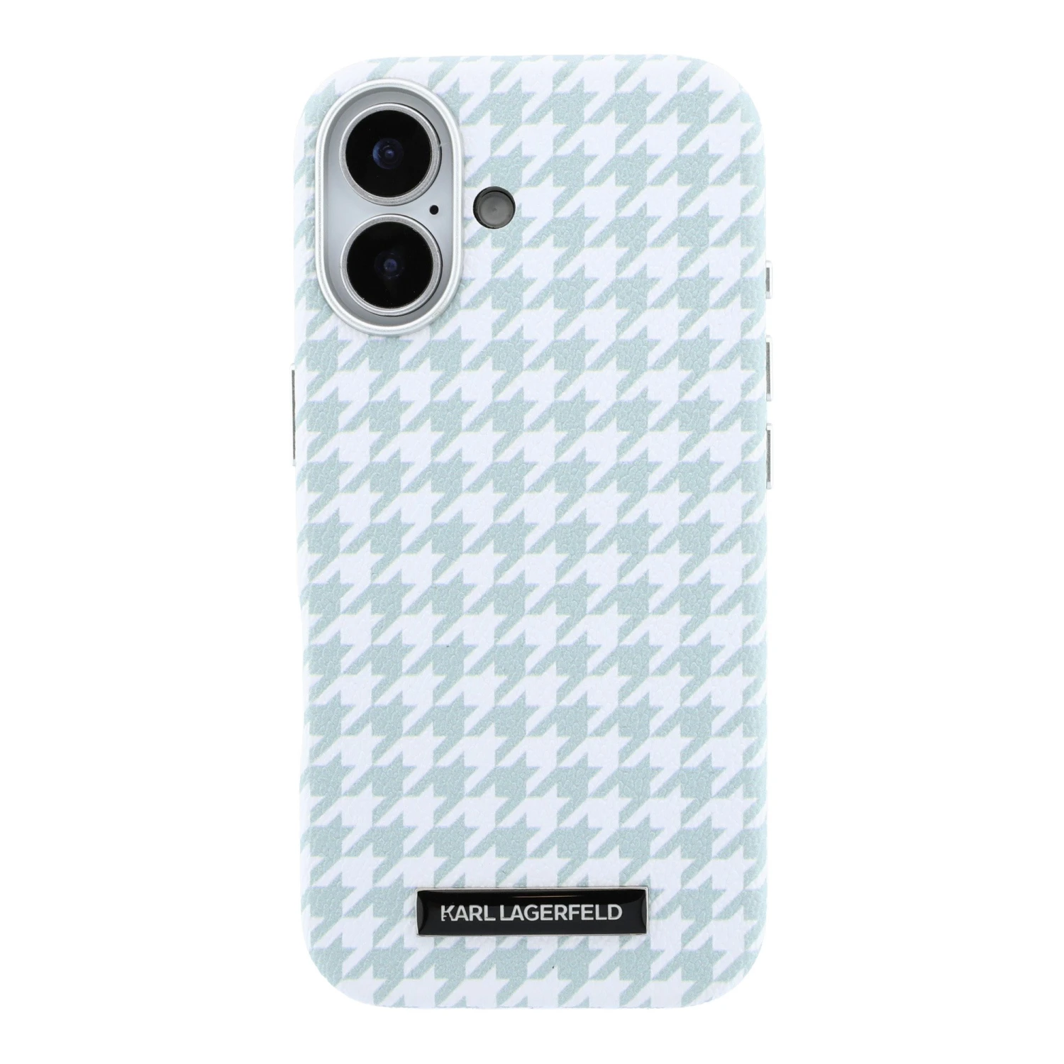 Karl Lagerfeld PU Houndstooth Resin Plate MagSafe Zadní Kryt pro iPhone 17 Blue