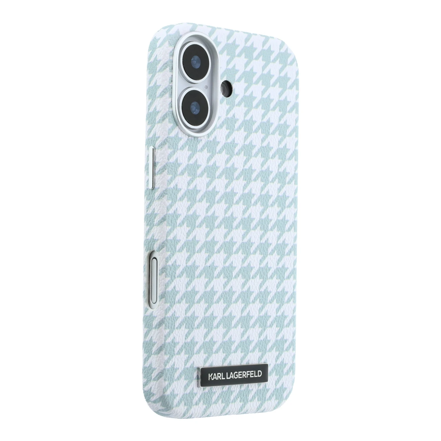 Karl Lagerfeld PU Houndstooth Resin Plate MagSafe Zadní Kryt pro iPhone 17 Blue