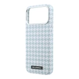 Karl Lagerfeld PU Houndstooth Resin Plate MagSafe Zadní Kryt pro iPhone 17 Pro Max Blue