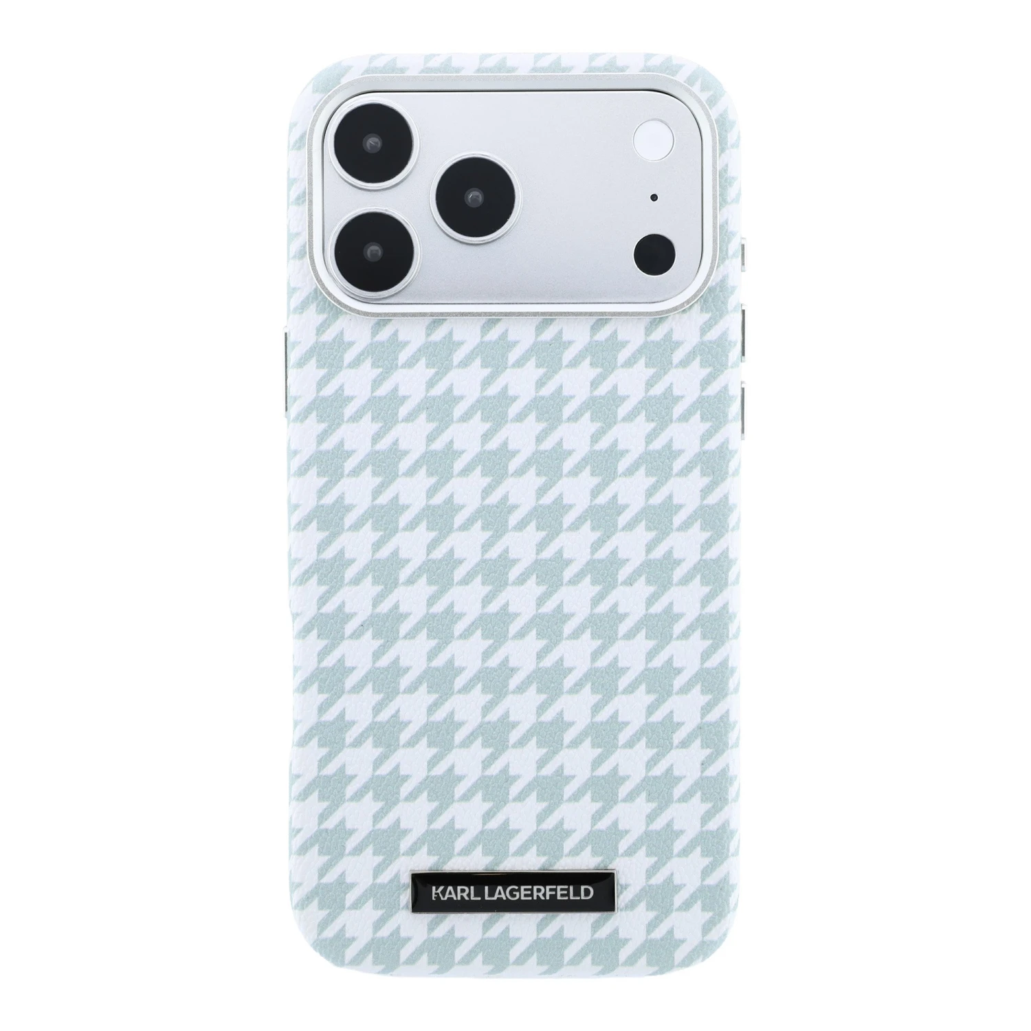 Karl Lagerfeld PU Houndstooth Resin Plate MagSafe Zadní Kryt pro iPhone 17 Pro Max Blue