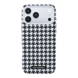 Karl Lagerfeld PU Houndstooth Resin Plate MagSafe Zadní Kryt pro iPhone 17 Pro Max Black