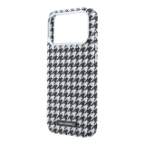 Karl Lagerfeld PU Houndstooth Resin Plate MagSafe Zadní Kryt pro iPhone 17 Pro Max Black