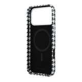 Karl Lagerfeld PU Houndstooth Resin Plate MagSafe Zadní Kryt pro iPhone 17 Pro Max Black