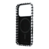 Karl Lagerfeld PU Houndstooth Resin Plate MagSafe Zadní Kryt pro iPhone 17 Pro Black