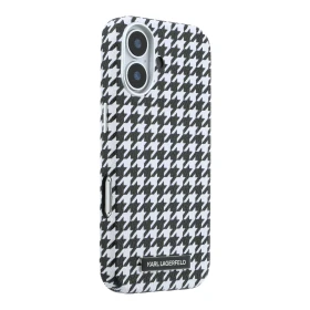 Karl Lagerfeld PU Houndstooth Resin Plate MagSafe Zadní Kryt pro iPhone 17 Black