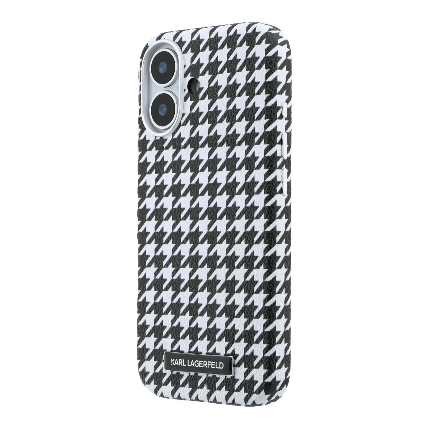 Karl Lagerfeld PU Houndstooth Resin Plate MagSafe Zadní Kryt pro iPhone 17 Black