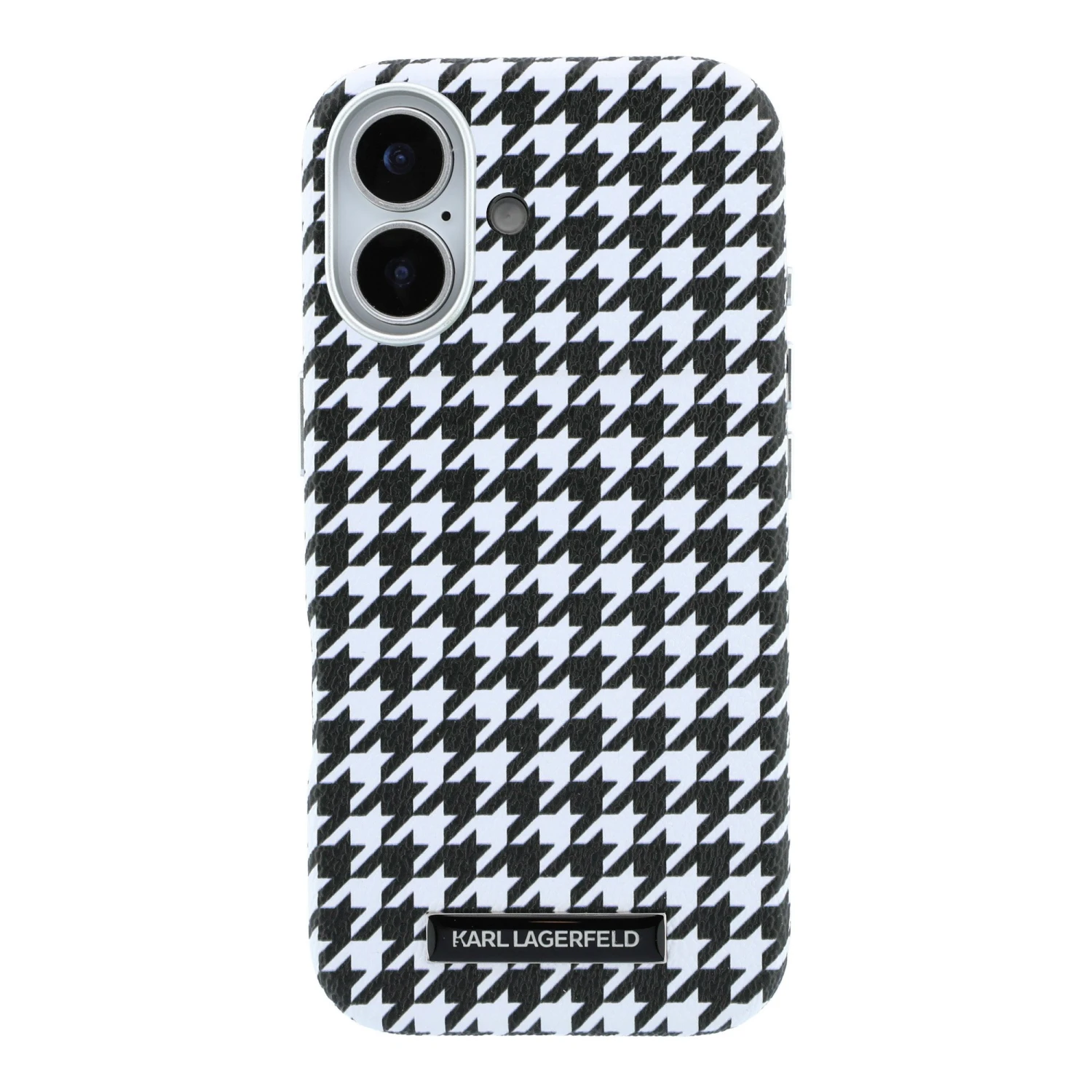 Karl Lagerfeld PU Houndstooth Resin Plate MagSafe Zadní Kryt pro iPhone 17 Black