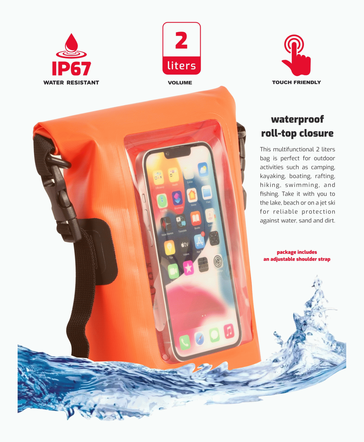 VODOTĚSNÉ POUZDRO SWISSTEN WATERPROOF, ORANŽOVÁ