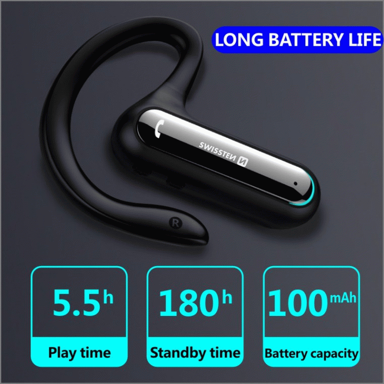 BLUETOOTH HEADSET SWISSTEN DOCK EARPIECE, ČERNÁ