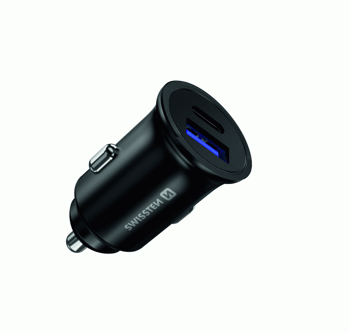 SWISSTEN CL ADAPTÉR POWER DELIVERY USB-C + QUICK CHARGE 3.0 36W METAL, ČERNÁ