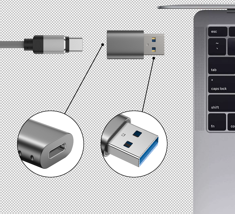 ADAPTER SWISSTEN USB-A(M)/USB-C(F), ČERNÁ